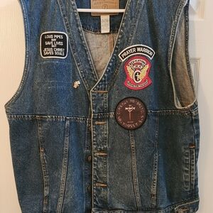 Men's Denim Christian Motorcycle Association Vest-XL